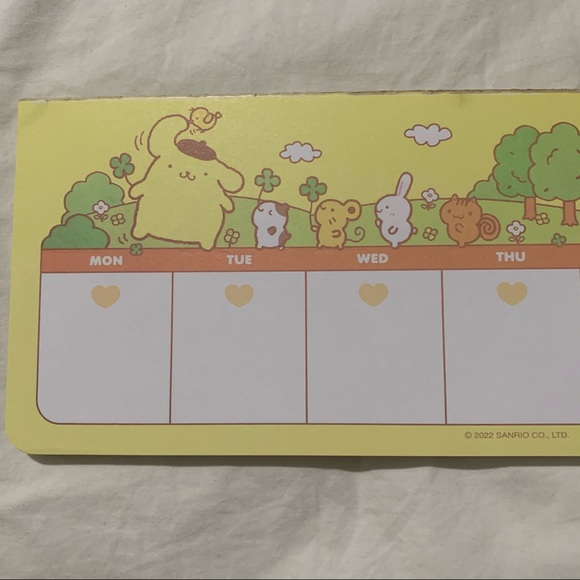 Yellow Pompompurin Sanrio Weekly Planner Pad - Picture 7 of 13